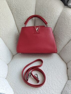 Louis Vuitton Red Capucines Small Top Handle Satchel